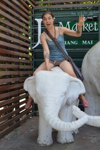 Rode elephants. Hardy har har. We are vegan.  We don't do that shiz for real.